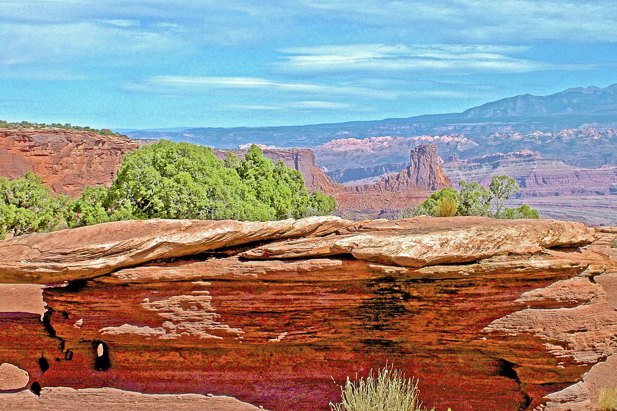 Sandstone Table near Rim of the Canyon in Dead Horse Point State Park, Utah Photograph by Ruth Hager