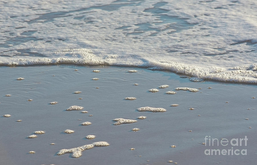 Sandy beach detail foam abstract shapes Photograph by Ingela Christina Rahm