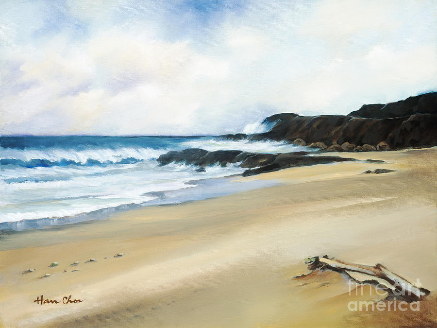 Sandy Beach Painting by Han Choi - Printscapes
