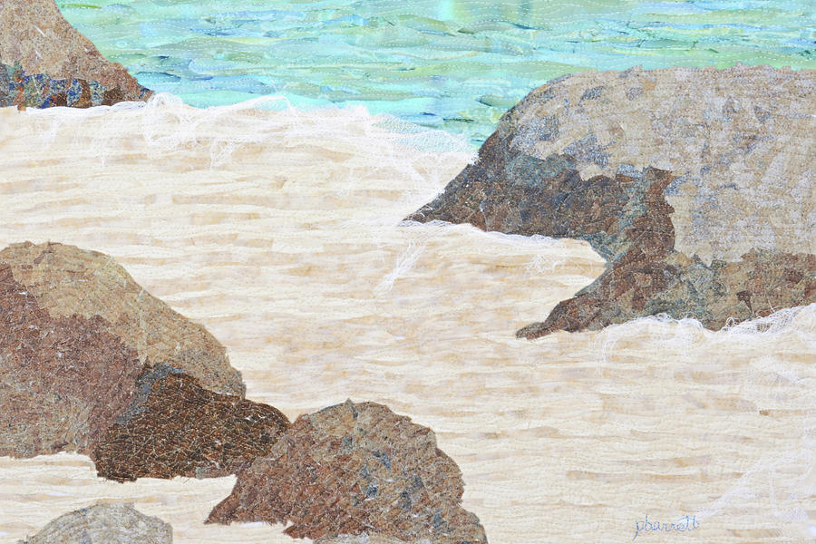 Seascape Tapestry - Textile - Sandy Beach by Pauline Barrett