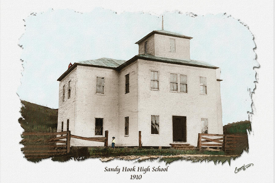 Sandy Hook High School 1910 Digital Art by Randall Evans