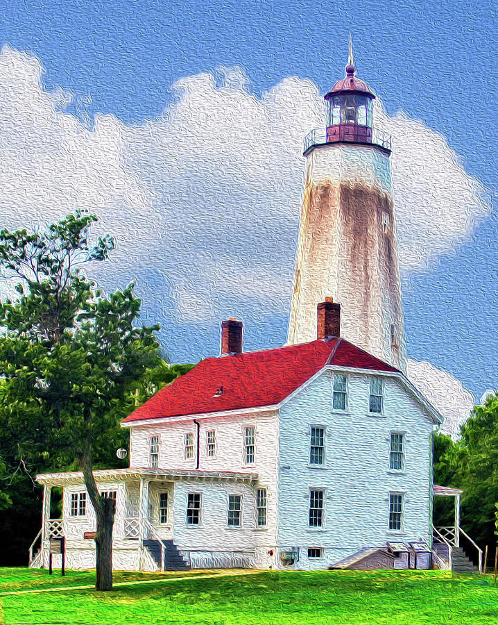 Sandy Hook Lighthouse Mixed Media - Sandy Hook Light House by M Three Photos