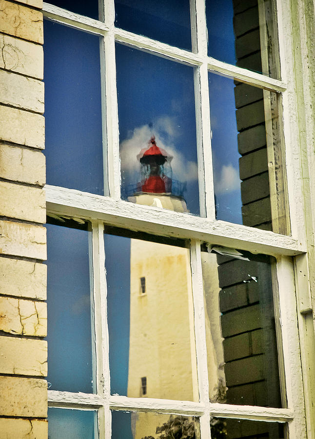 Sandy Hook Lighthouse Reflection Photograph by Gary Slawsky