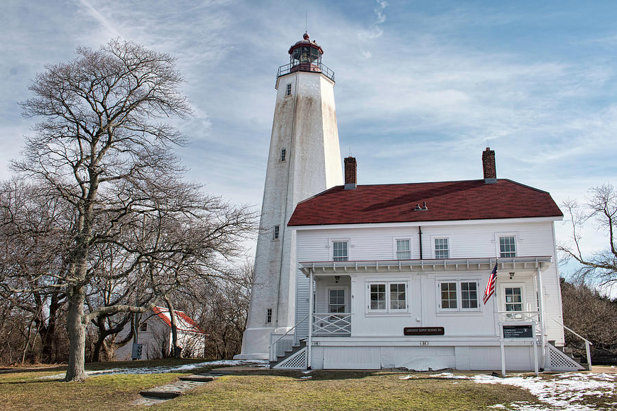 Sandy Hook Lighthouse - Winter Photograph by Kristia Adams