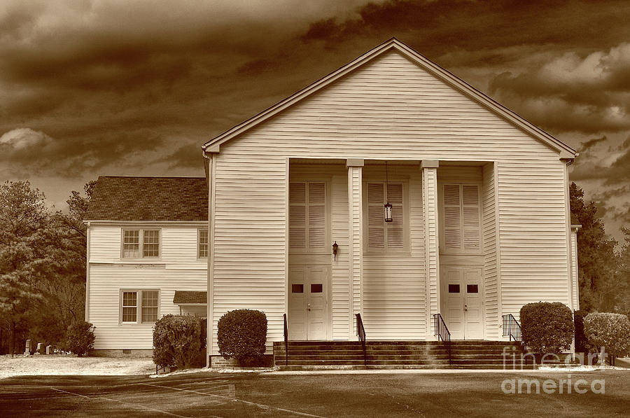 Sandy Level Baptist In Sepia Tones Photograph by Skip Willits
