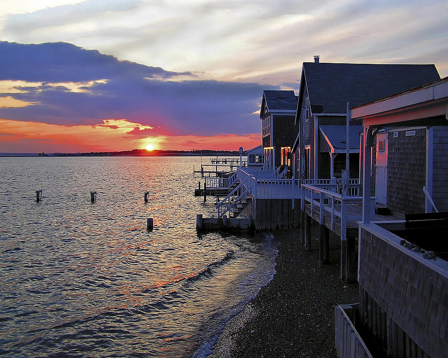 Sandy Neck Sunset at the Cottages Photograph by Charles Harden