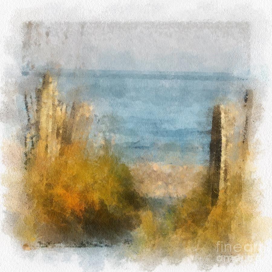 Abstract Mixed Media - Sandy Path To The Beach by Clive Littin