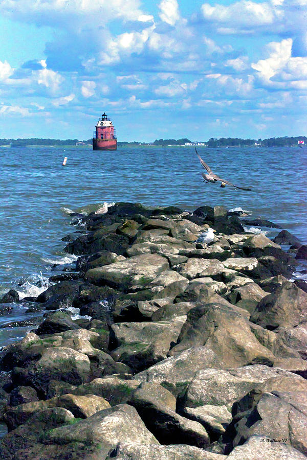 Sandy Point Shoal Lighthouse Off The Rocks Photograph by Brian Wallace