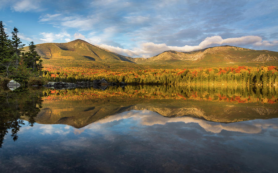 Sandy Pond Stream and Mount Katahdin  Photograph by Colin Chase