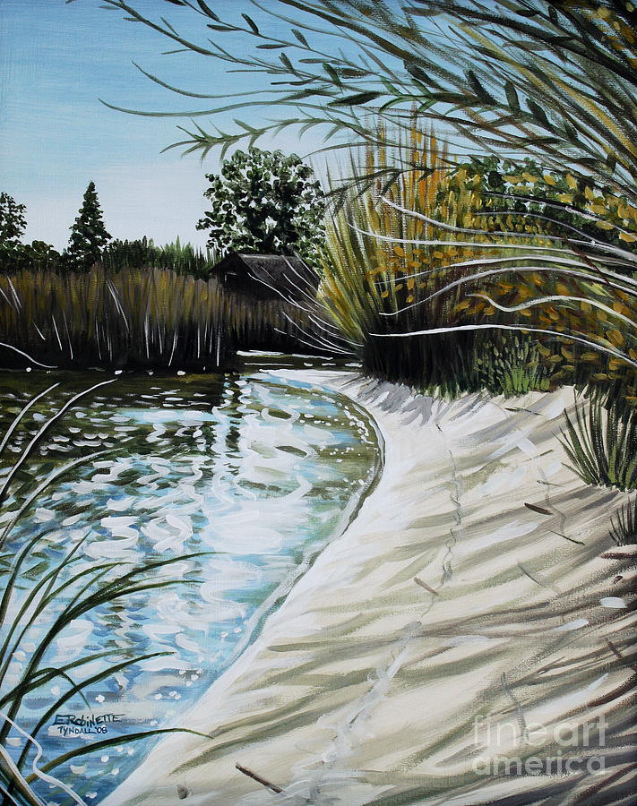 Sandy Reeds Painting by Elizabeth Robinette Tyndall