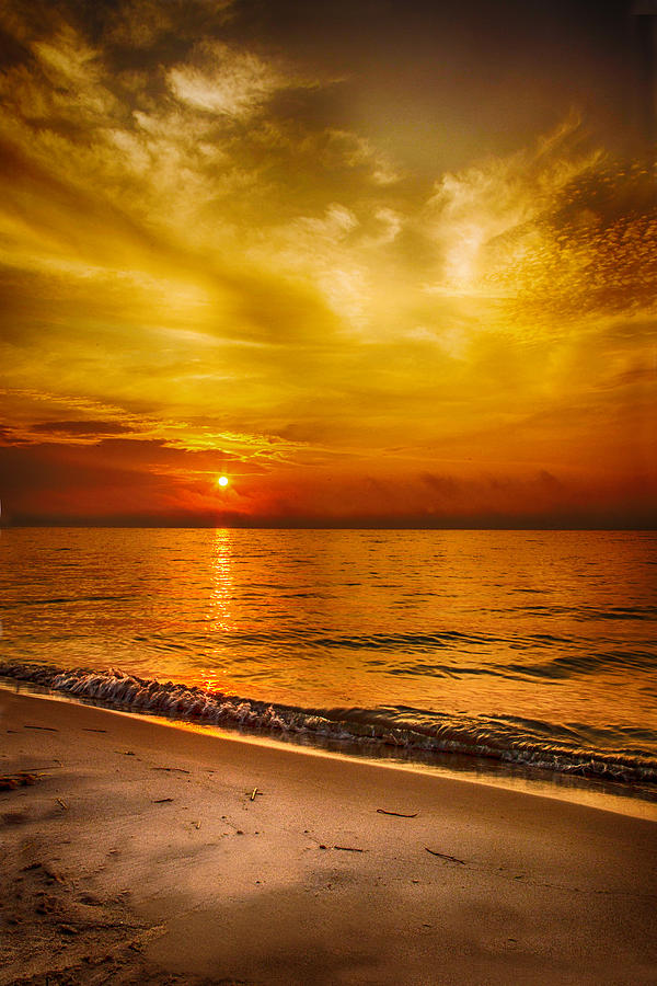 Sandy Shore of Lake Michigan at Sunrise Photograph by Carol Mellema