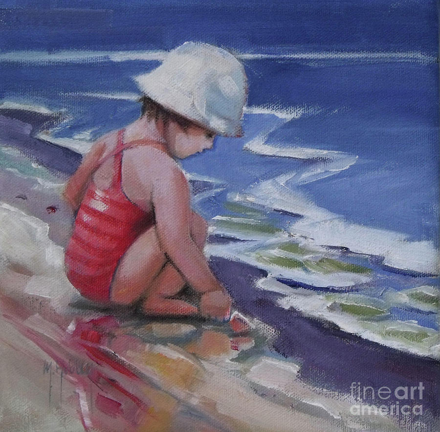 Sandy shoreline Painting by Mary Hubley