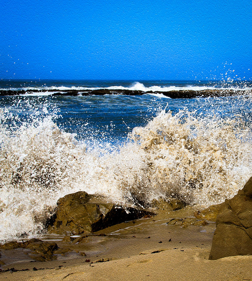 Sandy Surf Splash Photograph by Bonnie Follett