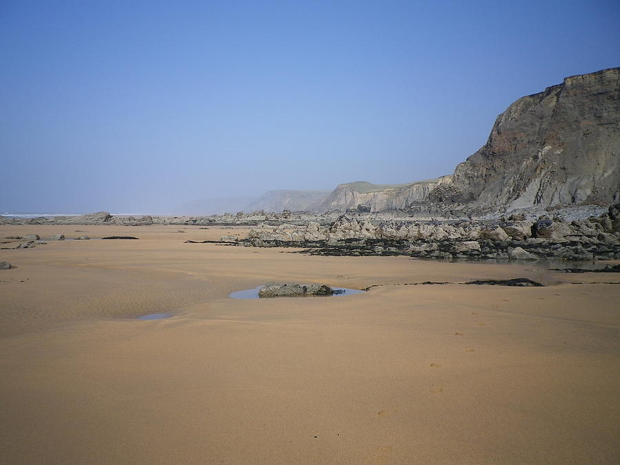 Spring Photograph - Sandymouth Beach from Menachurch Point Cornwall by Richard Brookes