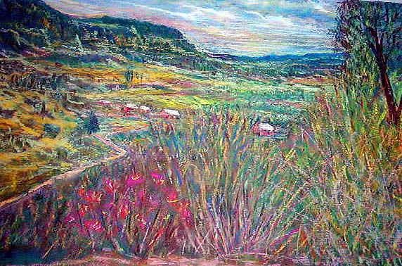 New Mexico Pastel - Sangre de Cristo Mountains in the Mora Valley by Richalyn Marquez