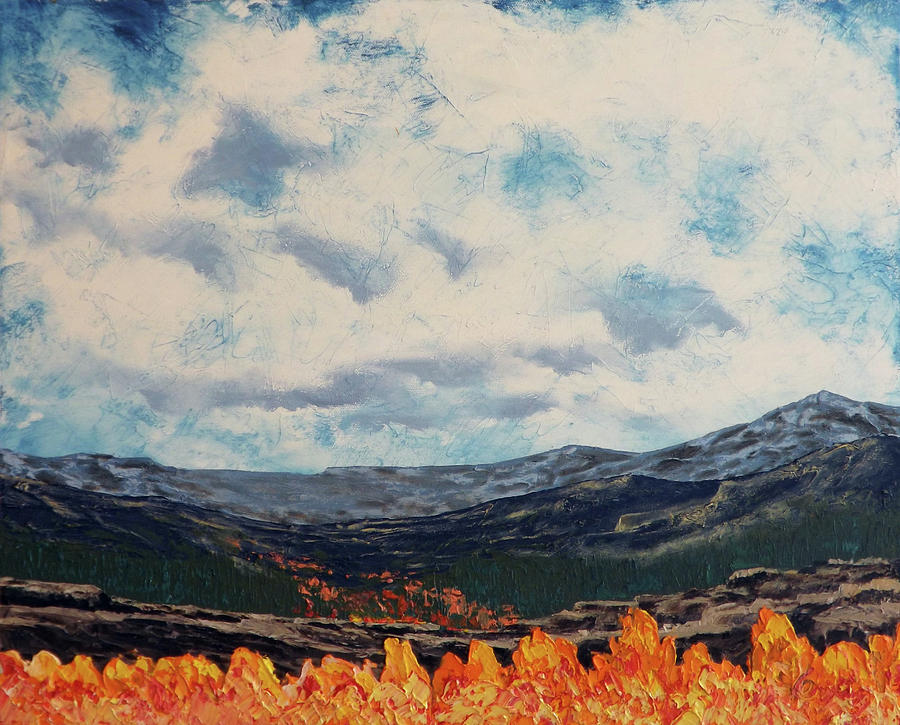 Landscape Painting - Sangre de Cristo Santa Fe Aspens 1of6 by Carl Owen
