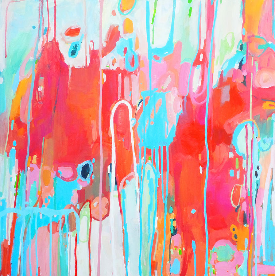 Abstract Painting - Sangria Dance by Stacy Vosberg