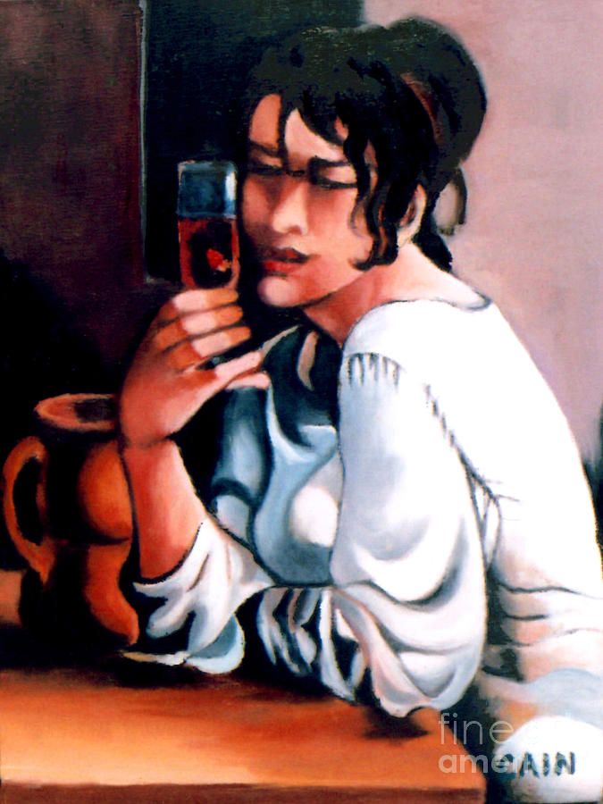 Wine Painting - Sangria Lady by William Cain