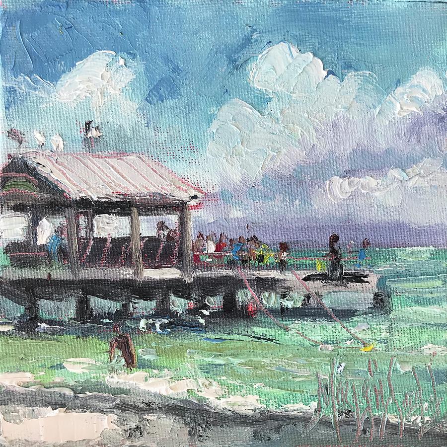 Sanibel Fishing Pier Painting by Maggii Sarfaty