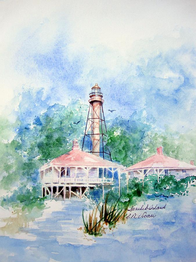 Lighthouse Painting - Sanibel Island Lighthouse by Ernestine Vicari Stafford