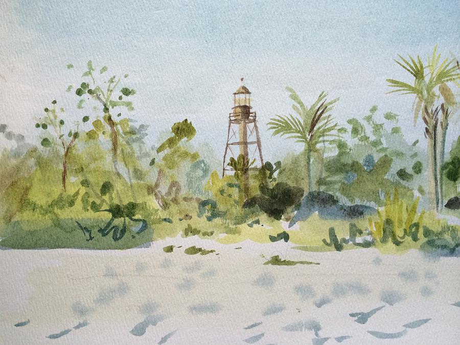 Sanibel Lighthouse #1 Painting by Maggii Sarfaty