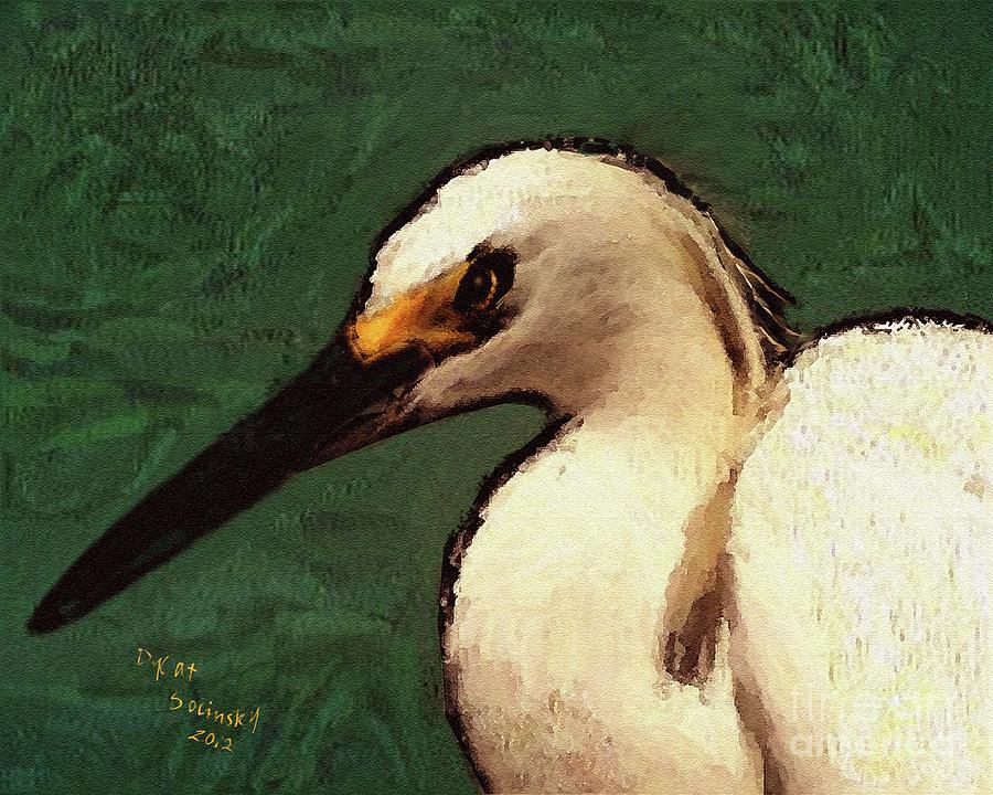 Sanibels Snowy Egret Painting