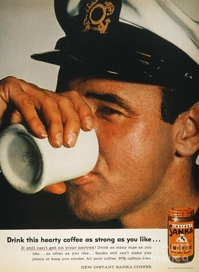 Sanka Coffee Ad, 1957 Photograph by Granger