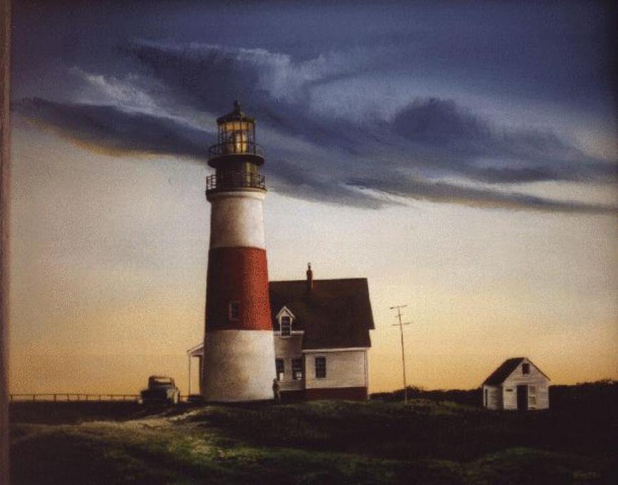 Sankaty Head Lighthouse Painting by Teresa Trotter