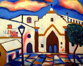 Sanlucar Church Bajo de Guia Painting by Ted Hebbler