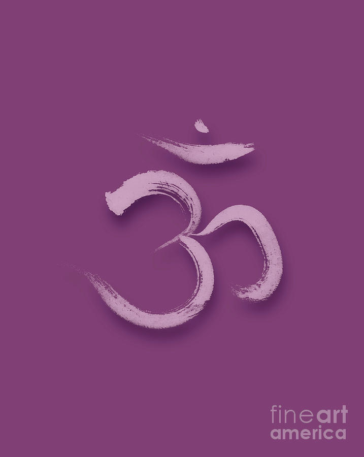 Sanscrit Om or Aum sacred symbol of the chakra Yoga art Mixed Media by Awen Fine Art Prints