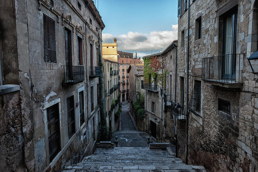Sant Domenec Stairs in Old Town of Girona Photograph by Artur Bogacki