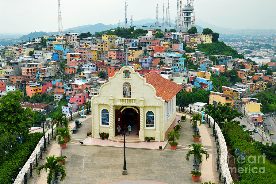 Lighthouse Photograph - Santa Ana Chapel in Guayaquil by Catherine Sherman