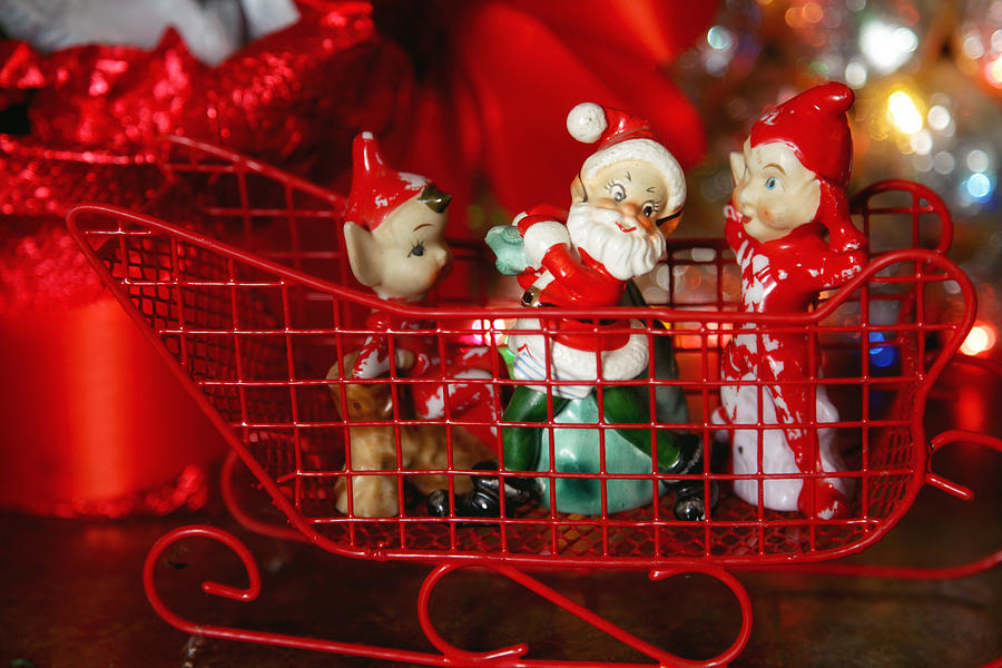 Santa and his Elves Photograph by Toni Hopper