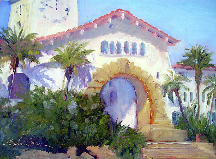 Santa Barbara Courthouse Arch Painting By Marie-therese Brown 