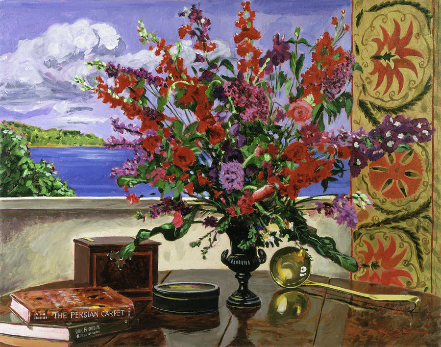 Santa Barbara Floral Painting by David Lloyd Glover