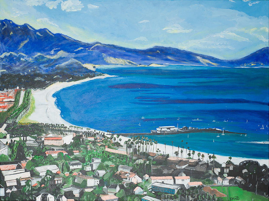 Boat Painting - Santa Barbara by Sarah Jewett