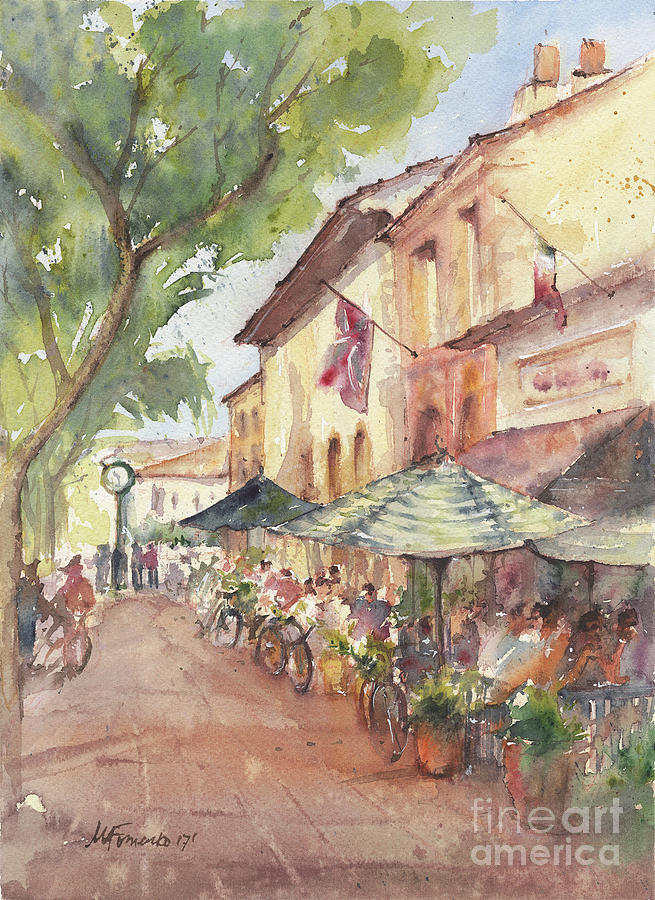 Watercolor Painting - Santa Barbara State Street by Margarita Fomenko