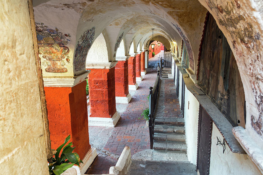 Architecture Photograph - Santa Catalina Monastery Corridor by Jess Kraft