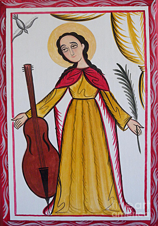 Santa Cecilia - St. Cecilia - AOCIC Painting by Br Arturo Olivas OFS