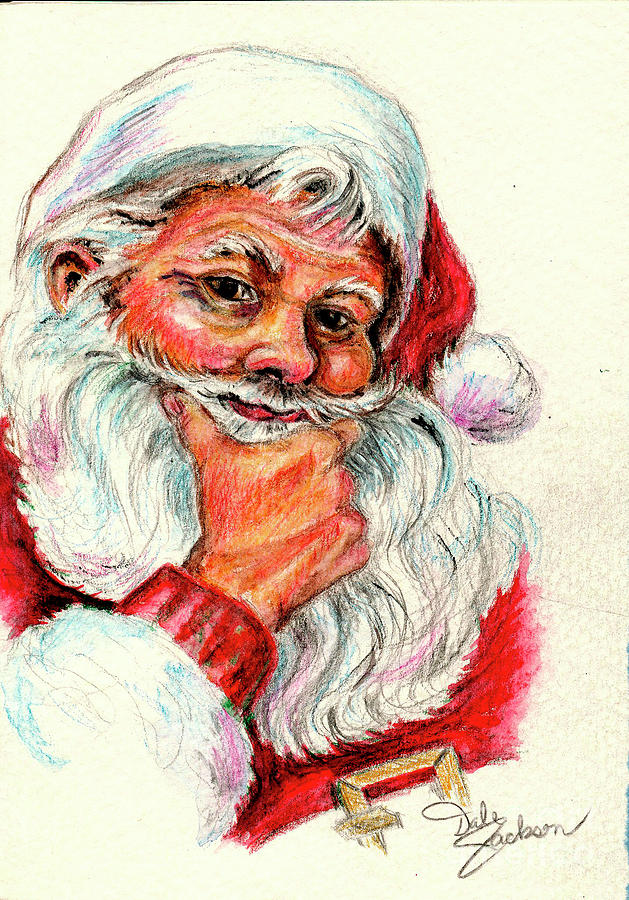 Santa Claus Painting - Santa Checking Twice Christmas Image by Dale E Jackson