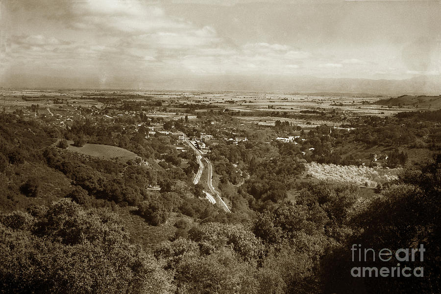 Santa Clara Valley Photograph - Santa Clara Valley from above Los Gatos Circa 1926 by Monterey County Historical Society