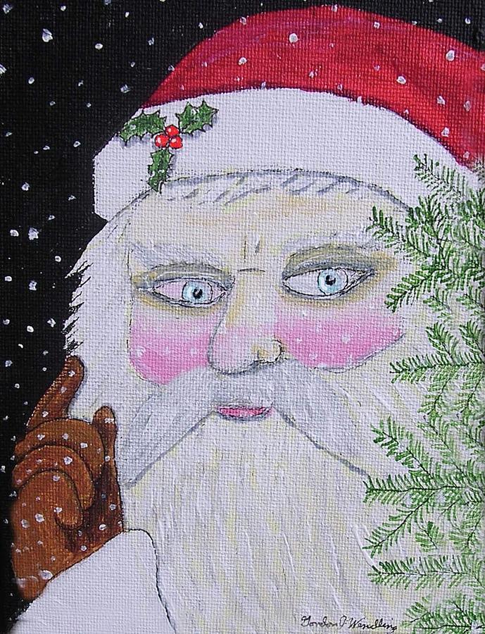 Santa Claus Painting - Santa Claus at night by Gordon Wendling