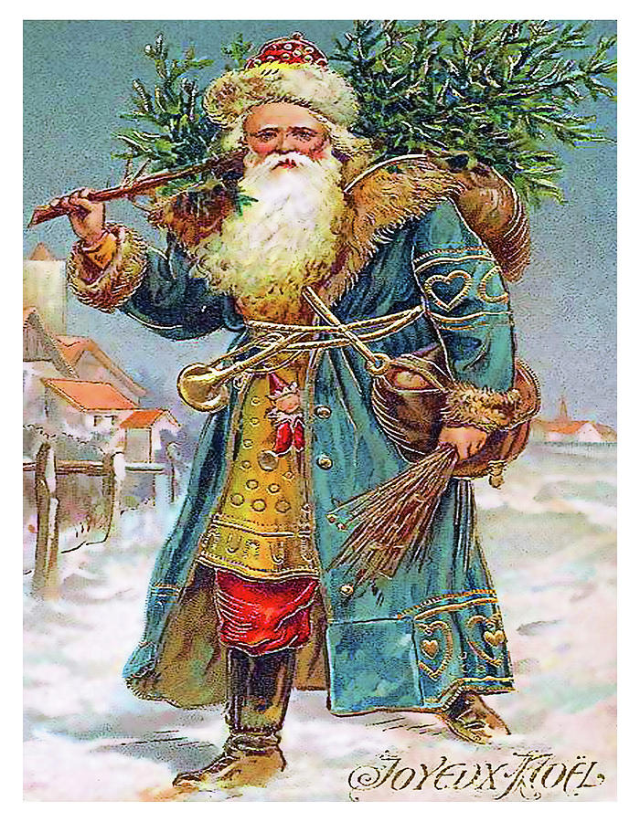 Santa Claus Digital Art - Santa Claus bringing a Christmas tree by Long Shot