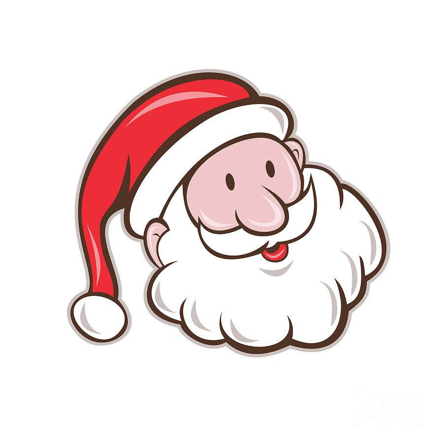 Santa Claus Father Christmas Head Smiling Cartoon Digital Art by Aloysius  Patrimonio - Pixels