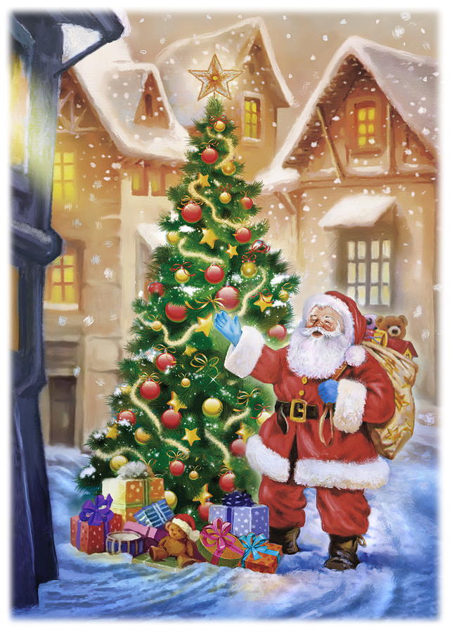 christmas santa claus painting