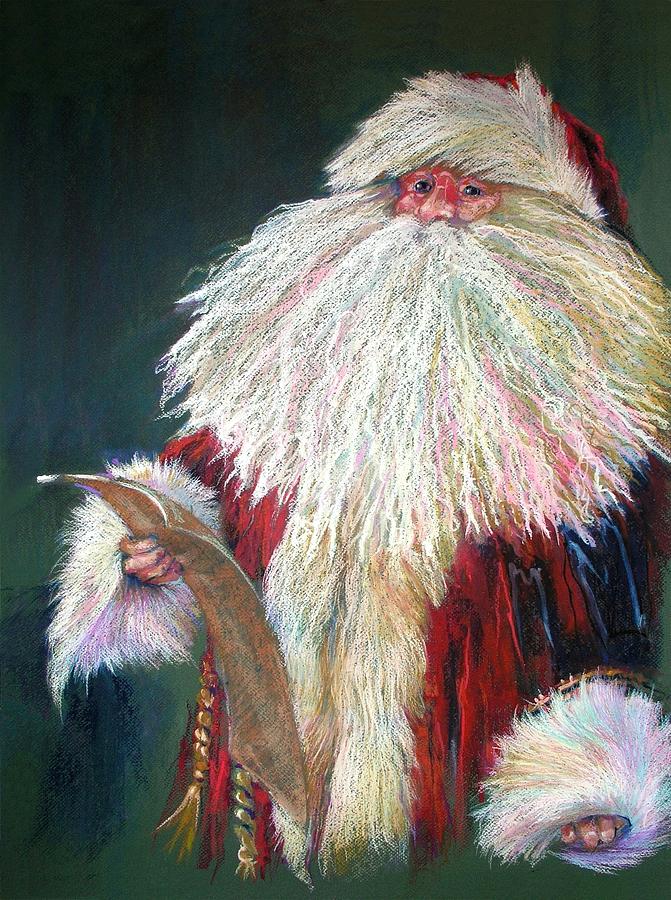SANTA CLAUS  Making a List and Checking it Twice Painting by Shelley Schoenherr