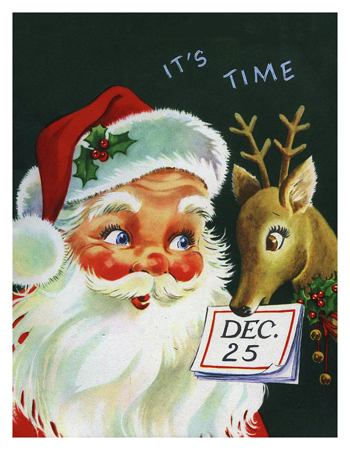Santa Claus with his deer on 25th. December Digital Art by Long Shot