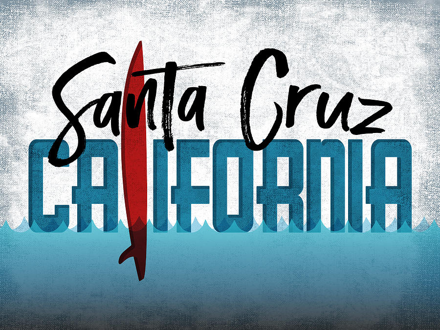 Beach Digital Art - Santa Cruz Red Surfboard	 by Flo Karp