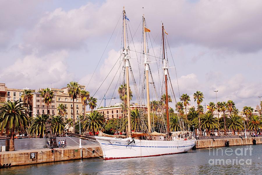 Santa Eulalia sailing ship in Barcelona Photograph by David Fowler