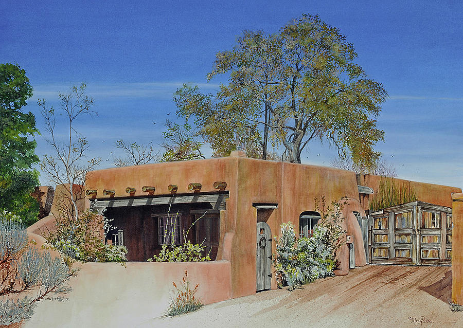 Santa Fe Casa Painting by Mary Dove